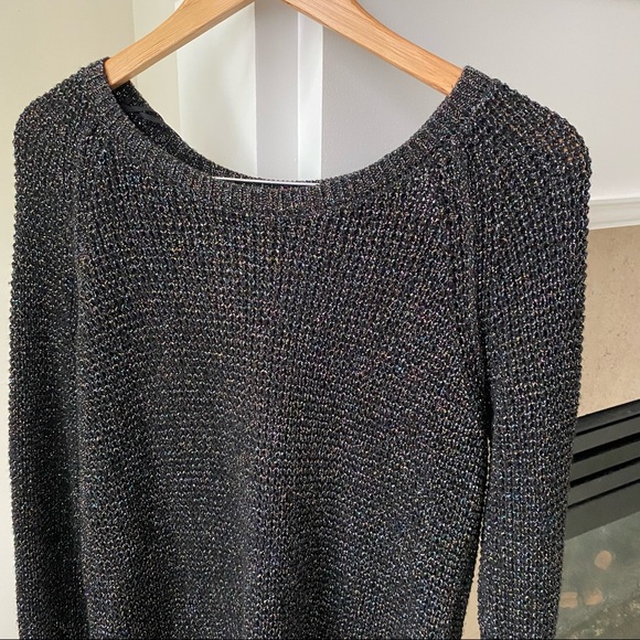 RACHEL RACHEL ROY Black Multicolour Metallic Open Back Sweater - Picture 4 of 8